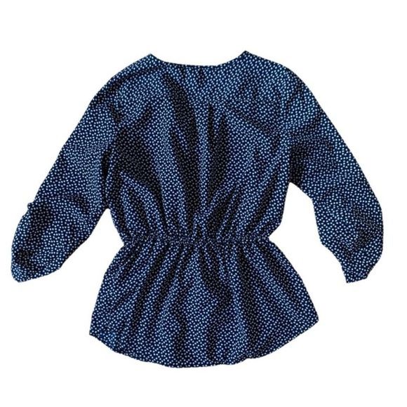 Navy Stella Tweed Blouse Size Medium - Picture 4 of 9